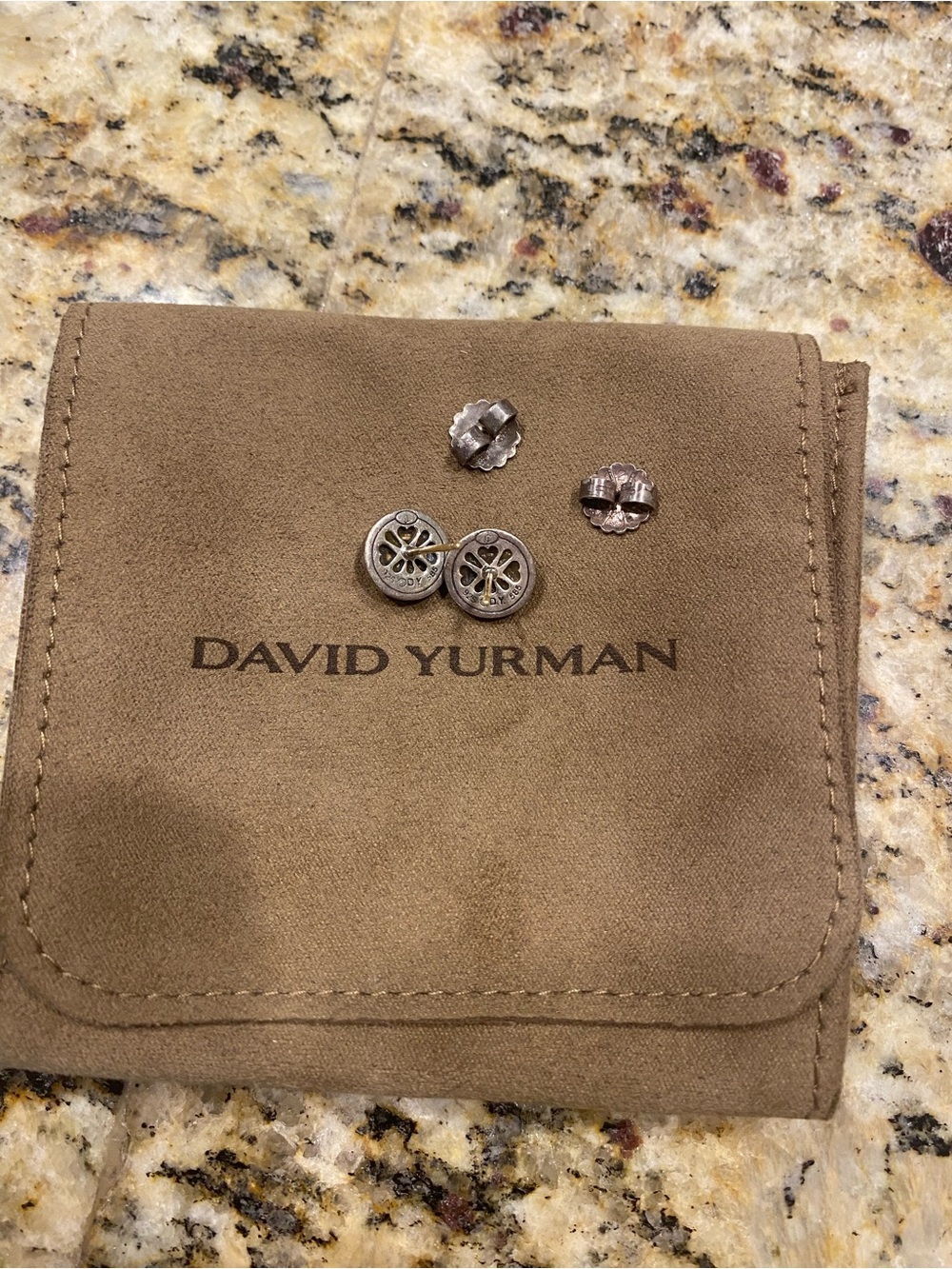 David Yurman Sterling Silver Cable Flower Cuff Links - Silver